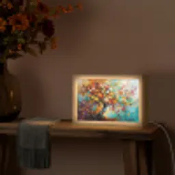 Boom - Abstract - Kleurrijk - Bloemen Light Box met kabel (Tafellamp) klein -sfeer4