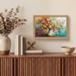 Boom - Abstract - Kleurrijk - Bloemen Light Box met kabel (Tafellamp) klein -sfeer2