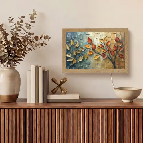 Boom - Abstract - Natuur - Kunst Light Box met kabel (Tafellamp) klein -sfeer2