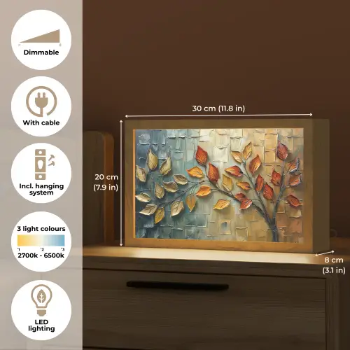Boom - Abstract - Natuur - Kunst Light Box met kabel (Tafellamp) klein -USP_EN