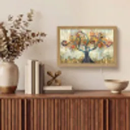 Boom - Kunst - Modern - Natuur Light Box met kabel (Tafellamp) klein -sfeer2