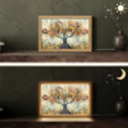Boom - Kunst - Modern - Natuur Light Box met kabel (Tafellamp) klein -sfeer3