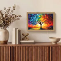 Boom - Kunst - Natuur - Zonsondergang Light Box met kabel (Tafellamp) klein -sfeer2
