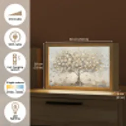 Boom - Beige - Goud - Verflook - Grijs Light Box met kabel (Tafellamp) klein -USP_EN