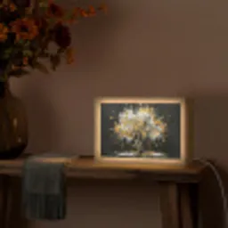 Boom - Zwart - Goud - Wit - Modern Light Box met kabel (Tafellamp) klein -sfeer4