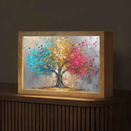 Boom - Kleurrijk - Grijs - Modern Light Box met kabel (Tafellamp) klein -z3d_website