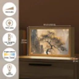 Boom - Goud - Landschap - Verf Light Box met kabel (Tafellamp) klein -USP_EN