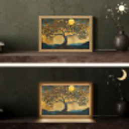 Boom - Industrieel - Abstract - Geel Light Box met kabel (Tafellamp) klein -sfeer3