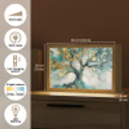 Boom - Modern - Verflook - Turquoise - Goud Light Box met kabel (Tafellamp) klein -USP_EN