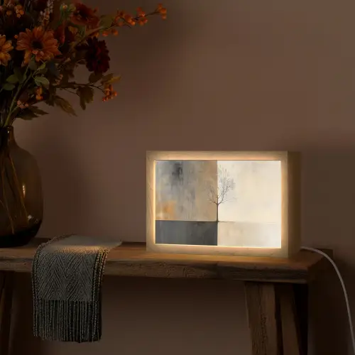 Boom - Vlakken - Takken - Kleurverloop Light Box met kabel (Tafellamp) klein -sfeer4