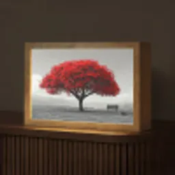 Boom - Rood - Natuur - Zwart wit Light Box met kabel (Tafellamp) klein -z3d_website