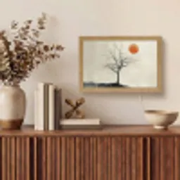 Boom - Zon - Modern - Landschap Light Box met kabel (Tafellamp) klein -sfeer2