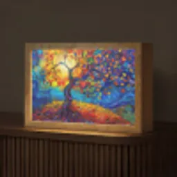 Boom - Zon - Verflook - Kleuren - Abstract Light Box met kabel (Tafellamp) klein -z3d_website