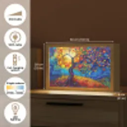 Boom - Zon - Verflook - Kleuren - Abstract Light Box met kabel (Tafellamp) klein -USP_EN