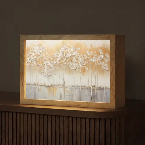 Bomen - Kunst - Acryl - Natuur Light Box met kabel (Tafellamp) klein -z3d_website