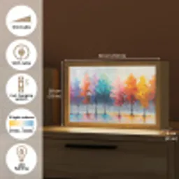 Bomen - Kleurrijk - Natuur - Abstract Light Box met kabel (Tafellamp) klein -USP_EN