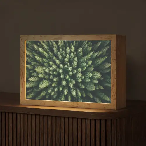 Bomen - Naaldwoud - Structuur Light Box met kabel (Tafellamp) klein -z3d_website