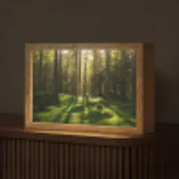 Bomen - Bos - Mos - Planten - Zon - Natuur Light Box met kabel (Tafellamp) klein -z3d_website