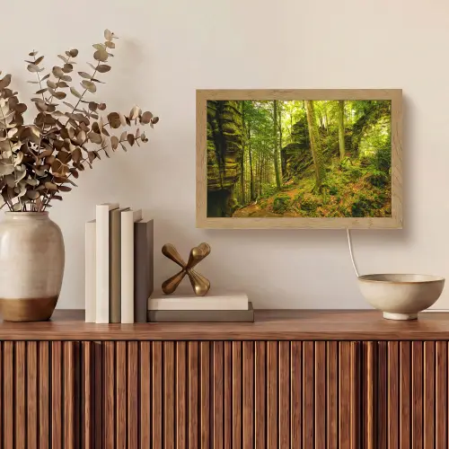 Bomen - Steen - Bos - Natuur - Planten Light Box met kabel (Tafellamp) klein -sfeer2