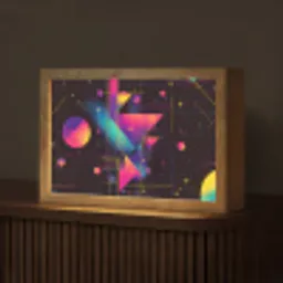 Driehoeken - Cirkels - Abstract - Sterren Light Box met kabel (Tafellamp) klein -z3d_website