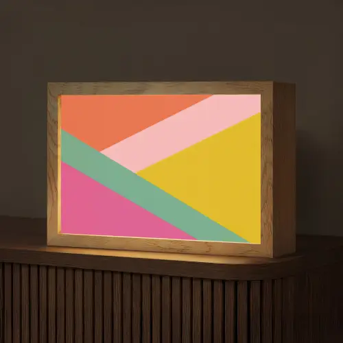 Driehoeken - Kleurrijk - Abstract Light Box met kabel (Tafellamp) klein -z3d_website