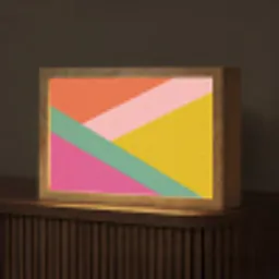 Driehoeken - Kleurrijk - Abstract Light Box met kabel (Tafellamp) klein -z3d_website
