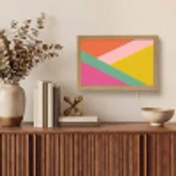 Driehoeken - Kleurrijk - Abstract Light Box met kabel (Tafellamp) klein -sfeer2