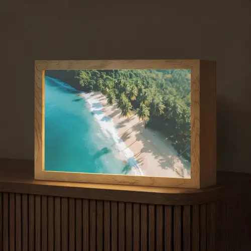 Tropisch - Strand - Water - Palmbomen Light Box met kabel (Tafellamp) klein -z3d_website