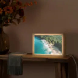 Tropisch - Strand - Water - Palmbomen Light Box met kabel (Tafellamp) klein -sfeer4