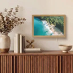 Tropisch - Strand - Water - Palmbomen Light Box met kabel (Tafellamp) klein -sfeer2