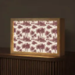 Tropisch - Geometrisch - Bordeauxrood Light Box met kabel (Tafellamp) klein 924 -z3d_website