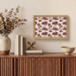 Tropisch - Geometrisch - Bordeauxrood Light Box met kabel (Tafellamp) klein 924 -sfeer2