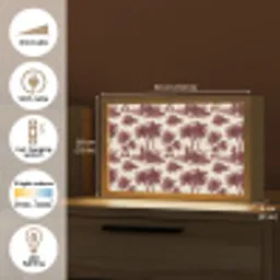 Tropisch - Geometrisch - Bordeauxrood Light Box met kabel (Tafellamp) klein 924 -USP_EN