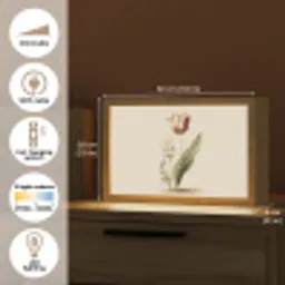 Tulp - Minimalistisch - Beige Light Box met kabel (Tafellamp) klein -USP_EN