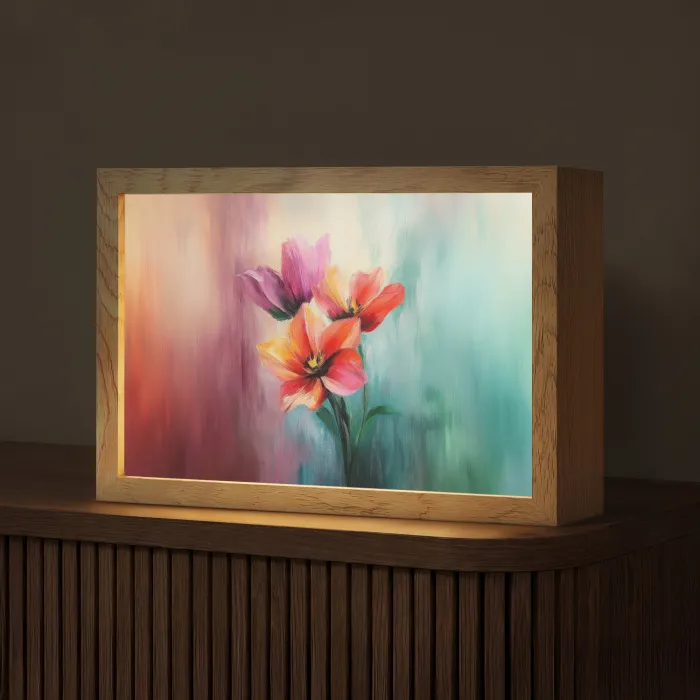 Tulpen - Lichtreflecties - Kleurverloop Light Box met kabel (Tafellamp) klein -z3d_website