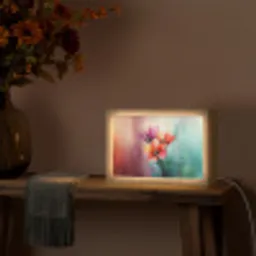 Tulpen - Lichtreflecties - Kleurverloop Light Box met kabel (Tafellamp) klein -sfeer4