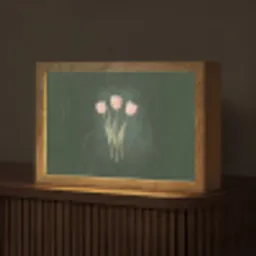 Tulpen - Liefde - Donkergroen Light Box met kabel (Tafellamp) klein -z3d_website