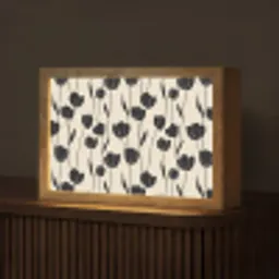 Tulpen - Patroon - Zwart Light Box met kabel (Tafellamp) klein 924 -z3d_website