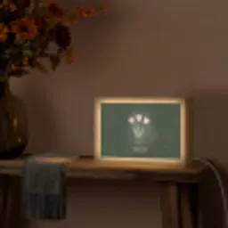 Tulpen - Roze - Tekst - Love Light Box met kabel (Tafellamp) klein -sfeer4