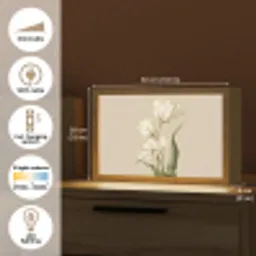 Tulpen - Wit - Bladeren Light Box met kabel (Tafellamp) klein -USP_EN