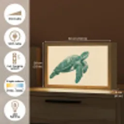 Schildpad - Sierlijk - Groen - Schild Light Box met kabel (Tafellamp) klein -USP_EN