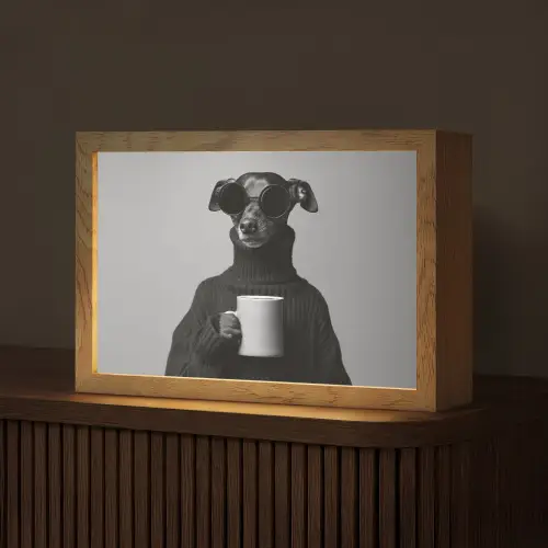 Coltrui - Hond - Bril - Mok Light Box met kabel (Tafellamp) klein -z3d_website