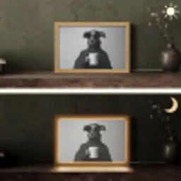 Coltrui - Hond - Bril - Mok Light Box met kabel (Tafellamp) klein -sfeer3