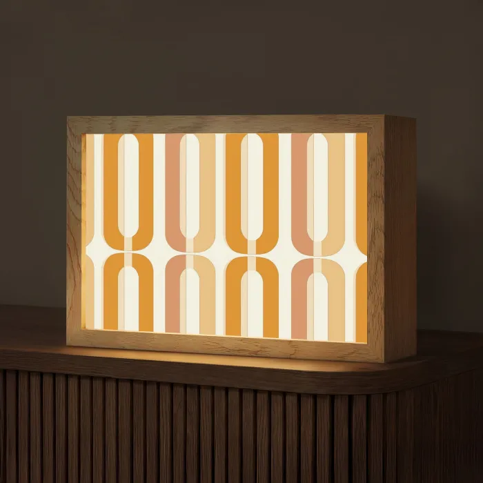 U-vorm - Retro - Oranje Light Box met kabel (Tafellamp) klein 924 -z3d_website