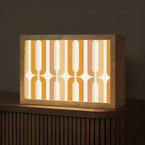 U-vorm - Retro - Oranje Light Box met kabel (Tafellamp) klein 924 -z3d_website