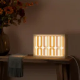 U-vorm - Retro - Oranje Light Box met kabel (Tafellamp) klein 924 -sfeer4