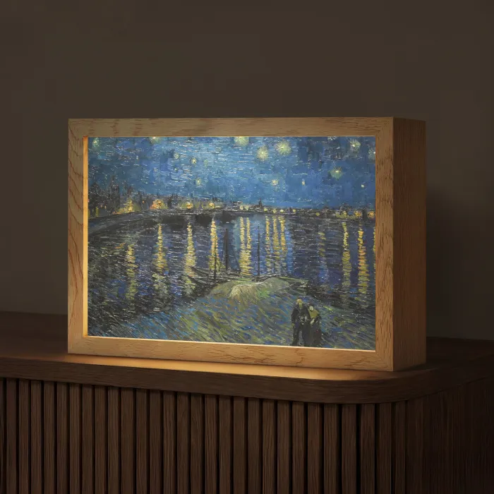 Van Gogh - Brug - Oude meesters Light Box met kabel (Tafellamp) klein -z3d_website
