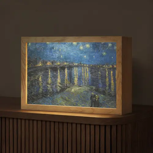 Van Gogh - Brug - Oude meesters Light Box met kabel (Tafellamp) klein -z3d_website