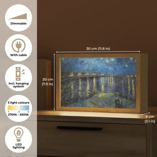 Van Gogh - Brug - Oude meesters Light Box met kabel (Tafellamp) klein -USP_EN
