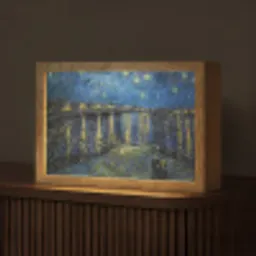 Van Gogh - Brug - Oude meesters Light Box met kabel (Tafellamp) klein -z3d_website